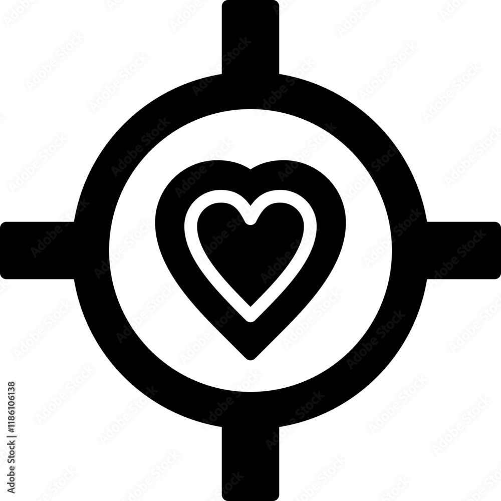 Obraz premium Love Target Icon