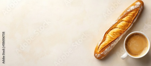 Baguette and cafe au lait. ...