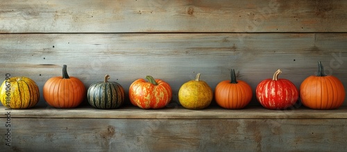 pumpkins on a wooden surfac...