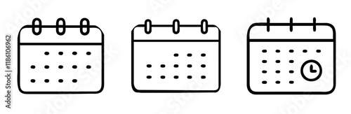 black and white calendar icon vector