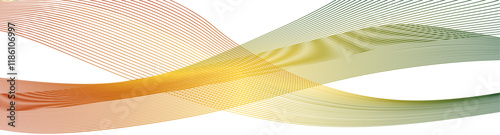 Energy Waves Colorful Curved Line Pattern with green, red, and yellow color. Abstarct Background