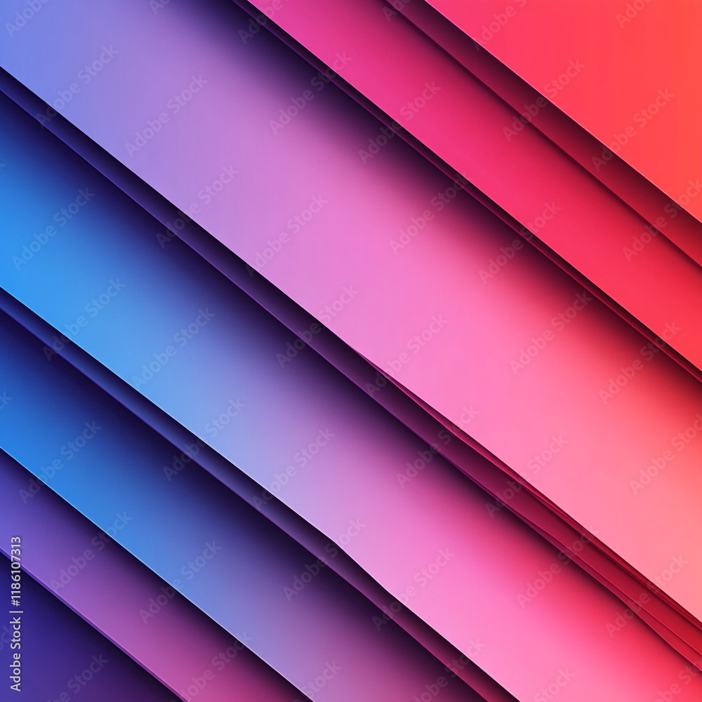 Fototapeta premium Colorful layered abstract design with gradient hues suitable for backgrounds