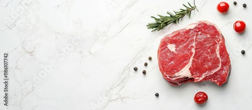 fresh raw veal marble on a ...