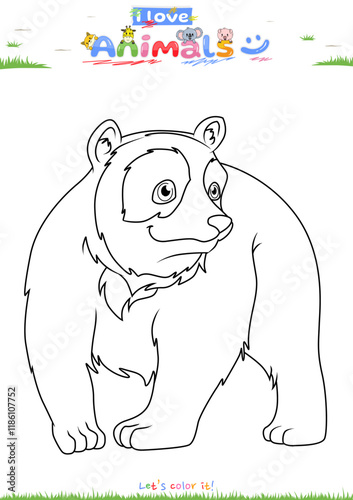 Lets color it Andean Bear cartoon