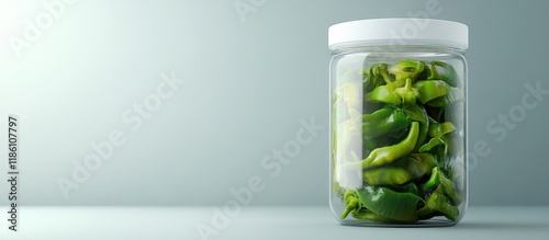 Green pepper in a glass sto...