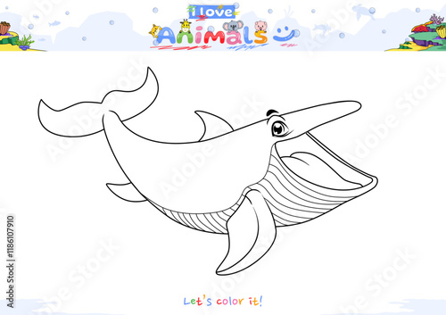 Lets color it Fin Whale cartoon