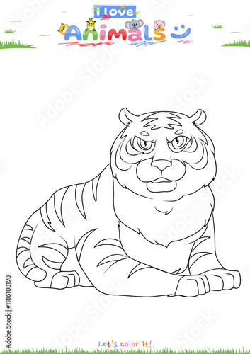 Lets color it Tiger Cartoon