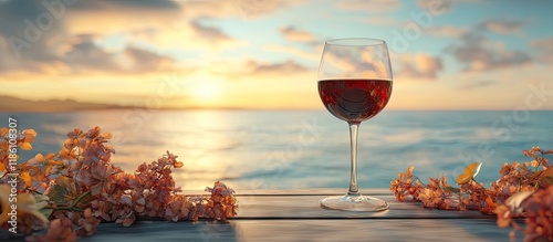 A wine glass filled with re...