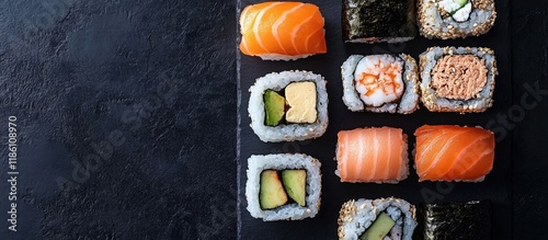 Sushi maki rolls tuna salmo...