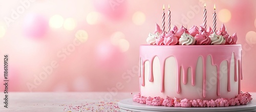 Lovely large pink cake Birt...