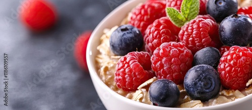 Dietary food Oatmeal topped...