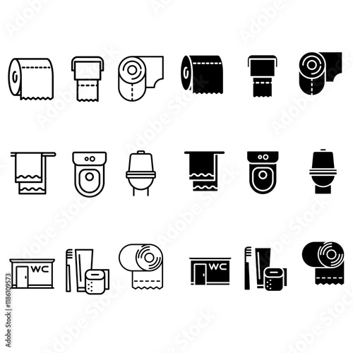 Toilet paper roll vector icon. towel flat line illustration sign. Hygiene symbol. wc logo.