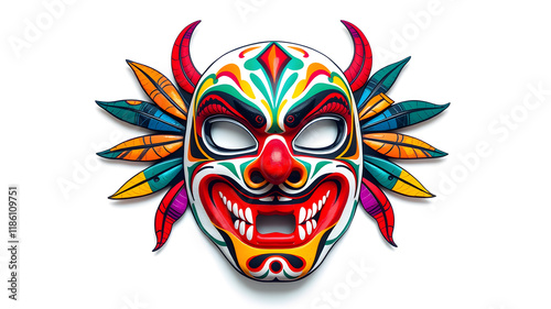 Mexican wrestling mask , mexican art, vivid, colorful white background. Generative AI