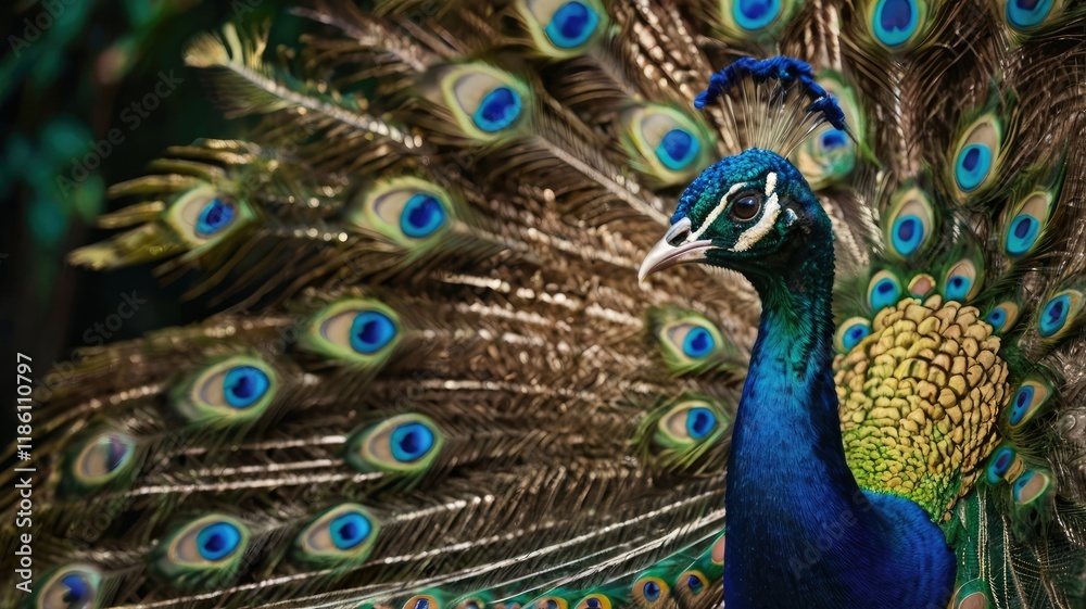 Obraz premium peacock with feathers generative ai