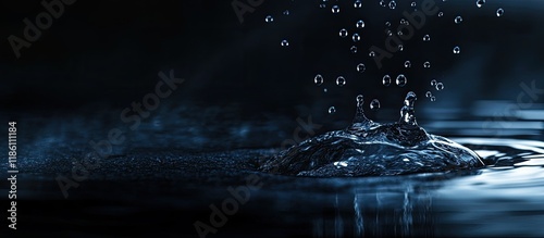 water droplets with splashe...