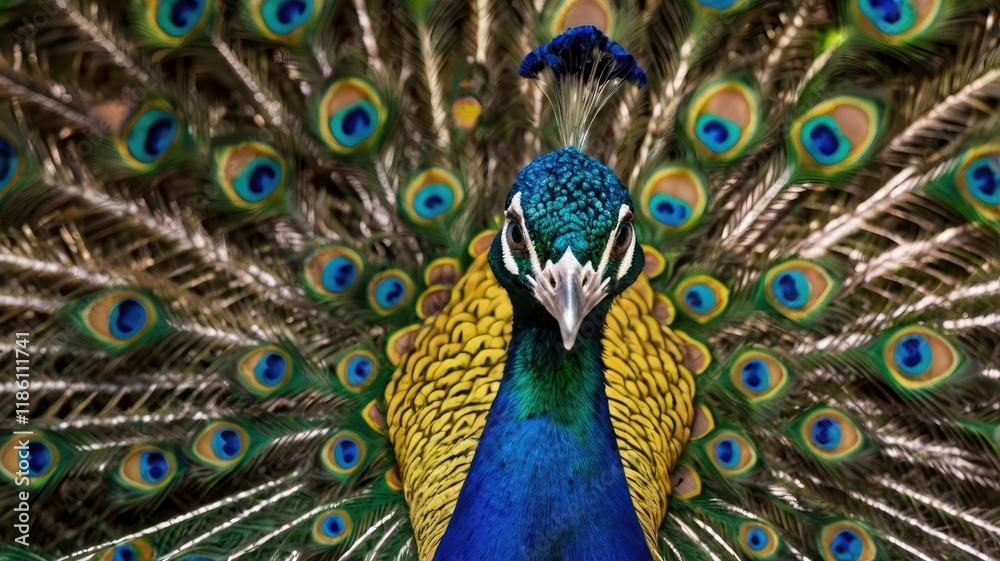 Obraz premium peacock with feathers generative ai