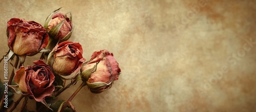 dried roses in vintage styl...
