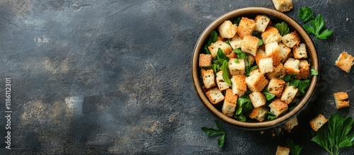 crouton salad dried bread d...