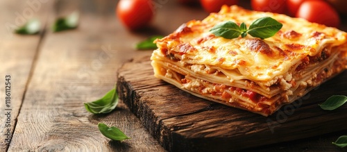 Close up of lasagne pasta o...