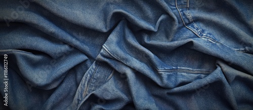 Jeans fabric featuring seam...