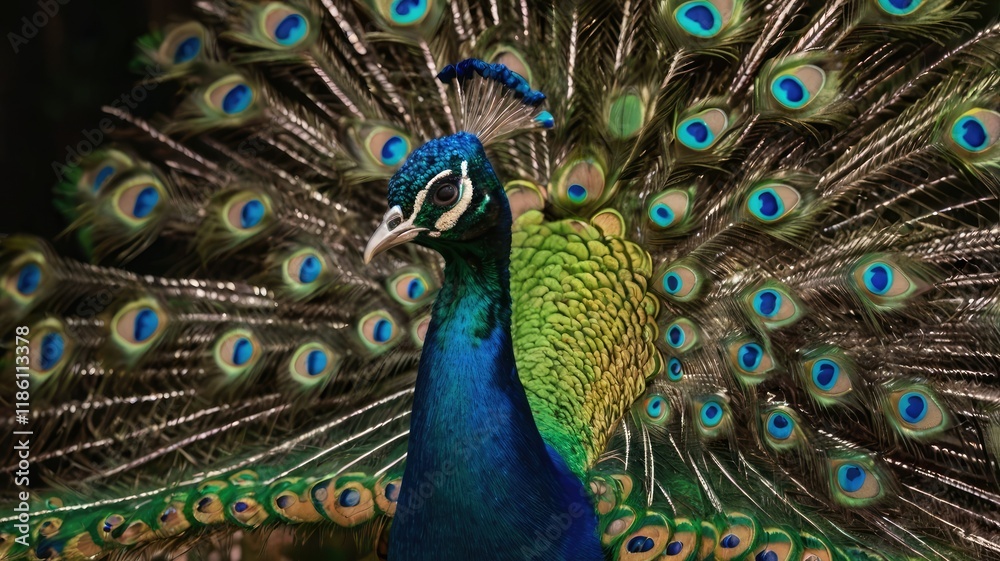 Fototapeta premium peacock with feathers generative ai