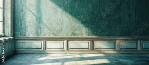 Antiqued green background w...