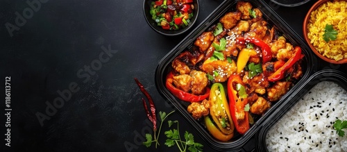 Chinese cuisine stuffed pep...