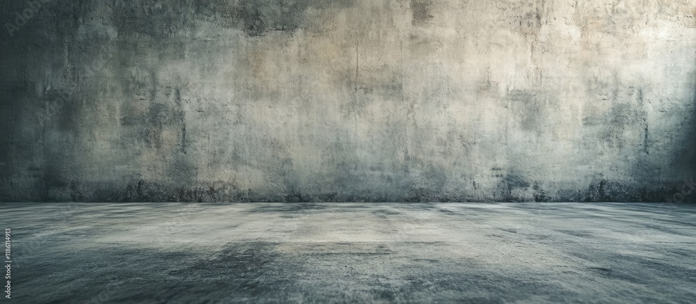 Vignette texture of a grime coated polished concrete wall background in a retro vintage style building Close up of smooth scratched grungy concrete flooring background An empty room designed in ret