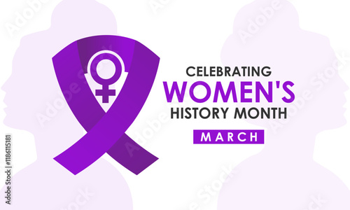 Women's History month is observed every year in March banner design and background design template. The event brings together women of all ages, nationalities, and religions. eps 10.