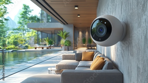 Smart Home Security Camera by Modern Poolside