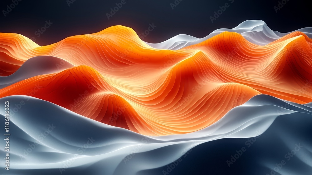 Fluid orange curved form on a pristine backdrop, tailored for motion graphics Fluid orange curved form on a pristine backdrop, tailored for motion graphics