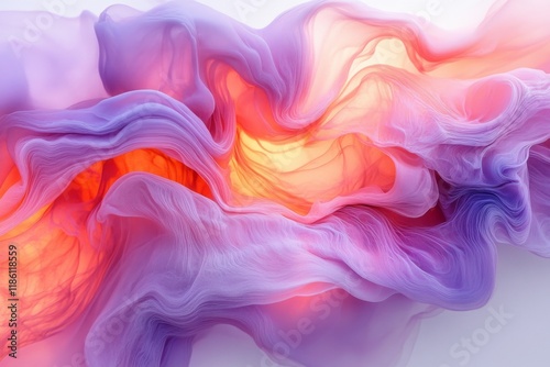 Abstract swirling pink and purple fluid art close-up photo