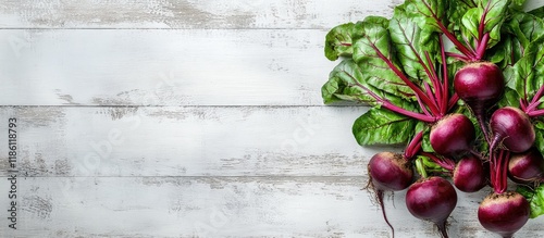 Beetroot plants on a white ...