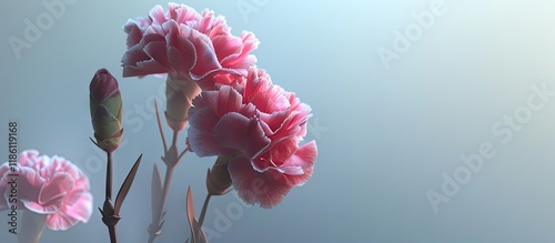 carnation blooms. with copy...
