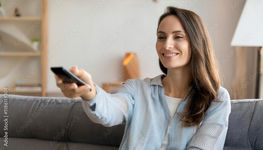 young beautiful woman watching television at home young beautiful woman watching television at home
