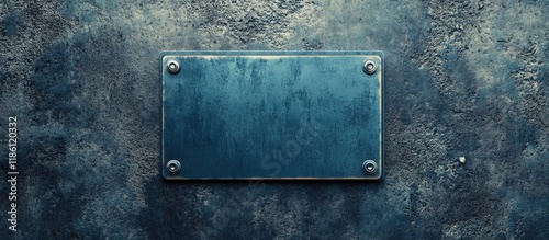 Blue metallic street name p...