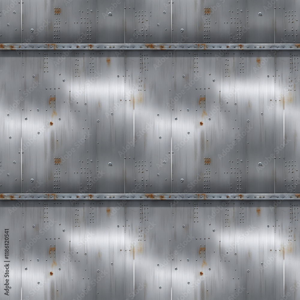 Obraz premium Seamless Brushed Metal Steel Industrial Background