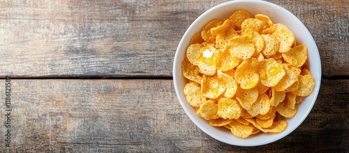 Corn flakes topped with hon...