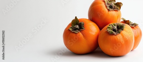 Fresh sweet persimmons isol...