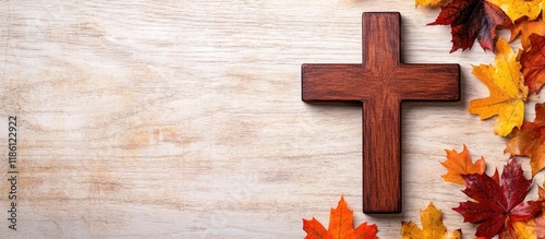 Wooden cross surrounded by ...