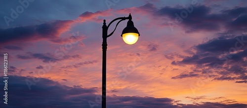 Black light post shining ag...