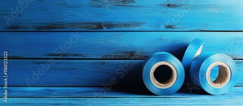 Rolls of adhesive tape on a...