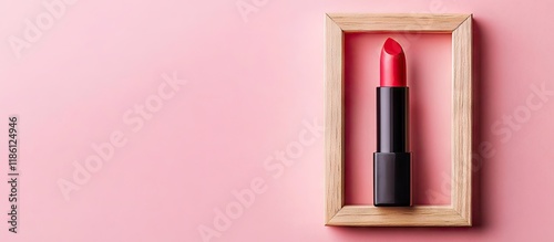 Lipstick cosmetic in a wood...
