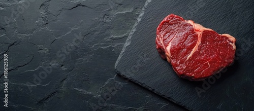 Raw beef steak Piece of mea...