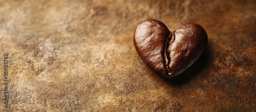 Heart shaped coffee bean on...