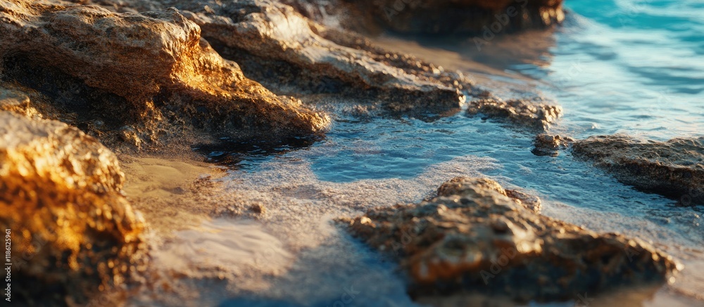 Obraz premium Picturesque ocean tide pools. with copy space image. Place for adding text or design