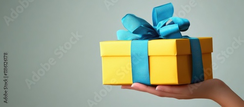Large yellow gift box with ...