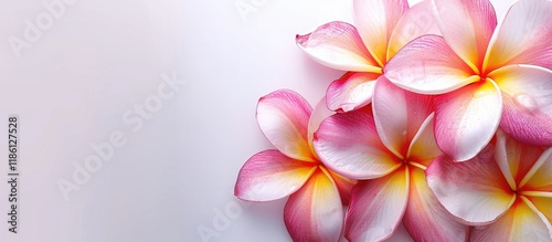 Plumeria flowers set agains...