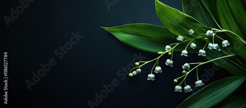 Green leaves of a lily of t...