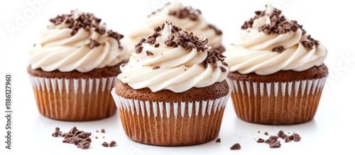 Cupcakes with cream isolate...